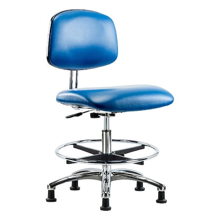 Zoro Select Ergonomic Chair, Vinyl (Antibacterial), Blue, 21-1/2" to 29" Seat Height, Non-Marring Glides BR-ECR-VMBCH-CR-CF-EG-ESDBLU
