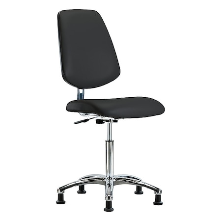 Zoro Select ESD Task Chair, Vinyl (Antibacterial), Black, 21-1/2" to 29" Seat Height, Non-Marring Glides BR-ECR-VMBCH-MB-CR-NF-EG-ESDBLK
