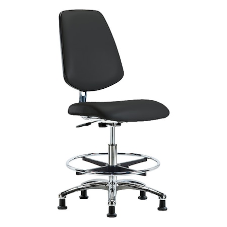 Zoro Select ESD Task Chair, Vinyl (Antibacterial), Black, 21-1/2" to 29" Seat Height, Non-Marring Glides BR-ECR-VMBCH-MB-CR-CF-EG-ESDBLK