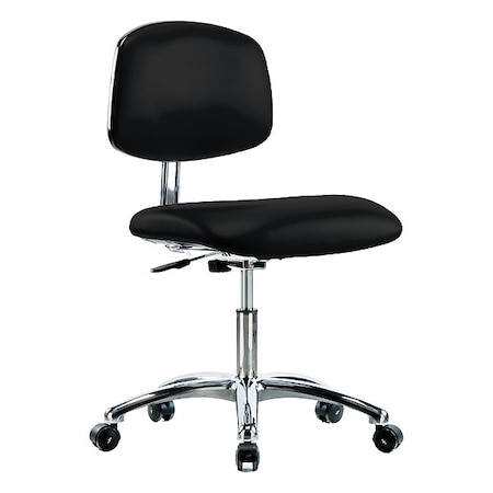 Zoro Select Ergonomic Chair, Vinyl (Antibacterial), Black, 18-1/2" to 23-3/4" Seat Height, Rolling BR-ECR-VDHCH-CR-EC-ESDBLK