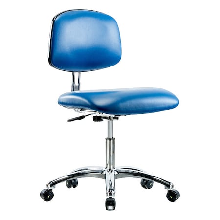 Zoro Select Ergonomic Chair, Vinyl (Antibacterial), Blue, 18-1/2" to 23-3/4" Seat Height, Rolling BR-ECR-VDHCH-CR-EC-ESDBLU