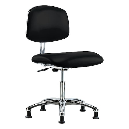 Zoro Select Ergonomic Chair, Vinyl (Antibacterial), Black, 18-1/2" to 23-3/4" Seat Height, Non-Marring Glides BR-ECR-VDHCH-CR-EG-ESDBLK