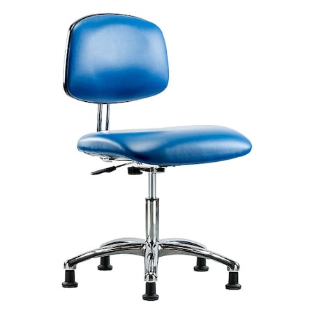 Zoro Select Ergonomic Chair, Vinyl (Antibacterial), Blue, 18-1/2" to 23-3/4" Seat Height, Non-Marring Glides BR-ECR-VDHCH-CR-EG-ESDBLU