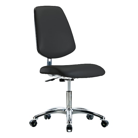 Zoro Select ESD Task Chair, Vinyl (Antibacterial), Black, 18-1/2" to 23-3/4" Seat Height, Rolling BR-ECR-VDHCH-MB-CR-EC-ESDBLK