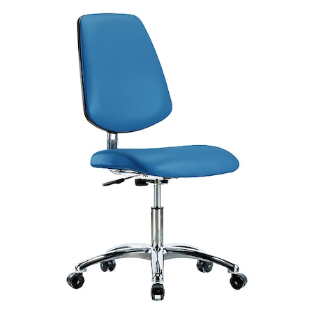 Zoro Select ESD Task Chair, Vinyl (Antibacterial), Blue, 18-1/2" to 23-3/4" Seat Height, Rolling BR-ECR-VDHCH-MB-CR-EC-ESDBLU
