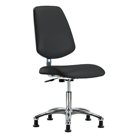 Zoro Select ESD Task Chair, Vinyl (Antibacterial), Black, 18-1/2" to 23-3/4" Seat Height, Non-Marring Glides BR-ECR-VDHCH-MB-CR-EG-ESDBLK