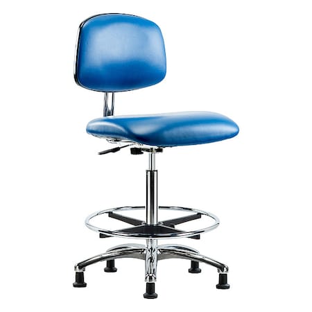 Zoro Select Ergonomic Chair, Vinyl (Antibacterial), Blue, 25-3/4" to 35-1/2" Seat Height, Non-Marring Glides BR-ECR-VHBCH-CR-CF-EG-ESDBLU
