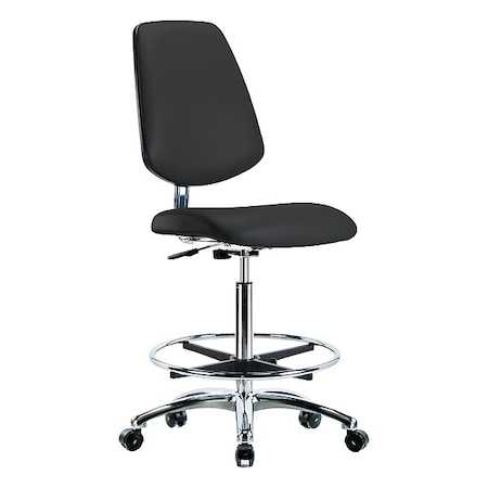 Zoro Select ESD Task Chair, Vinyl (Antibacterial), Black, 25-3/4" to 35-1/2" Seat Height, Rolling BR-ECR-VHBCH-MB-CR-CF-EC-ESDBLK