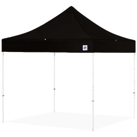 E-Z Up Portable Shelter, Black, 8 ft W, 8 ft L EC3STL08KFWHTBK