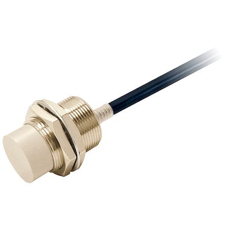 Omron Cylindrical, Inductive Proximity Sensor, 30 mm Dia., Brass, 2 m, Bare Wire, 3 Wires, Unshielded E2E-X18MC130 2M