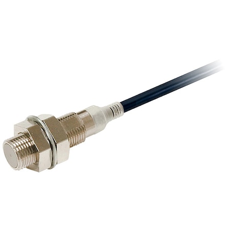 Omron Cylindrical, Inductive Proximity Sensor, 12 mm Dia., Brass, 2 m, Bare Wire, 3 Wires, Shielded E2E-X2B1D12 2M
