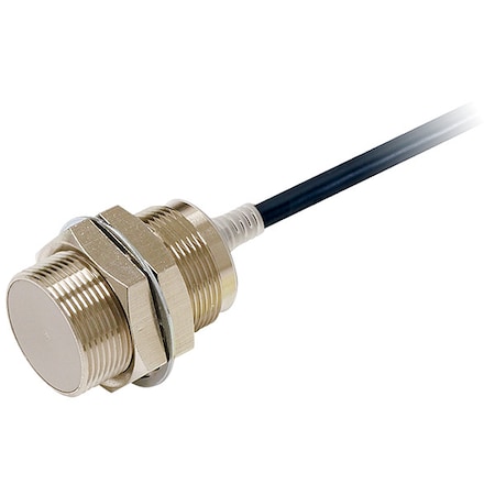 Omron Cylindrical, Inductive Proximity Sensor, 30 mm Dia., Brass, 2 m, Bare Wire, 3 Wires, Shielded E2E-X10B1D30 2M