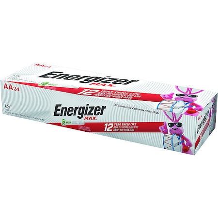 Energizer Energizer Max AA Alkaline Battery, 1.5V DC, PK24 E91