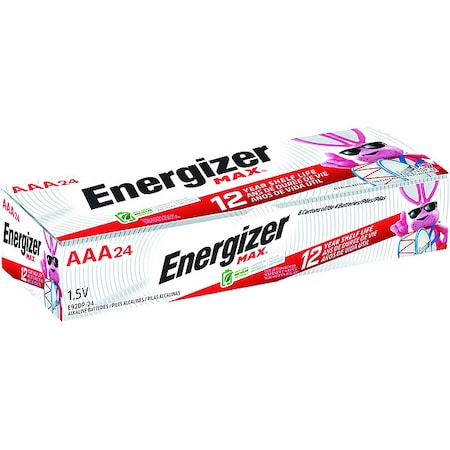 Energizer Energizer Max AAA Alkaline Battery, 1.5V DC, PK24 E92