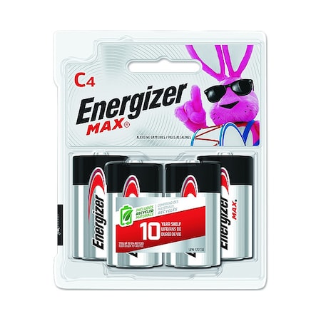 Energizer Energizer Max C Alkaline Battery, 1.5V DC, PK4 E93BP-4