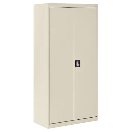 Sandusky Lee Shelving Storage Cabinet, 72 in H, 36 in W, 18 in D, Swing, Keyed, Putty, 4 Shelves, 0 Drawers EA4R361872-07