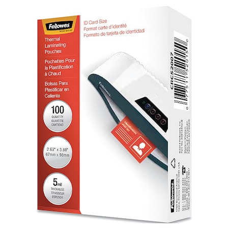 Fellowes Laminating Pouch, 5mil, 3-7/8x2-5/8, PK100 FEL52015