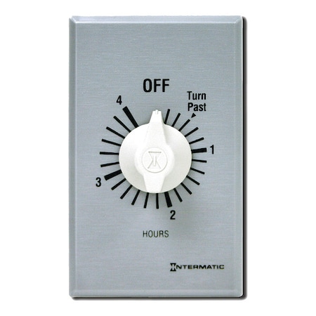Intermatic Timer, Spring Wound, 4 Hr, SPDT, Silver FF34H
