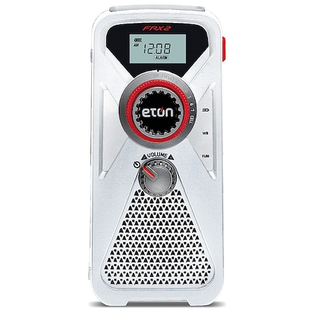 Eton Portable Weather Radio, White, AM/FM, NOAA ARCFRX2WXW