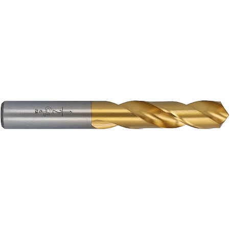 Chicago-Latrobe Screw Machine Drill Bit, 11/32 in Size, 118  Degrees Point Angle, High Speed Steel, TiN Finish 55114