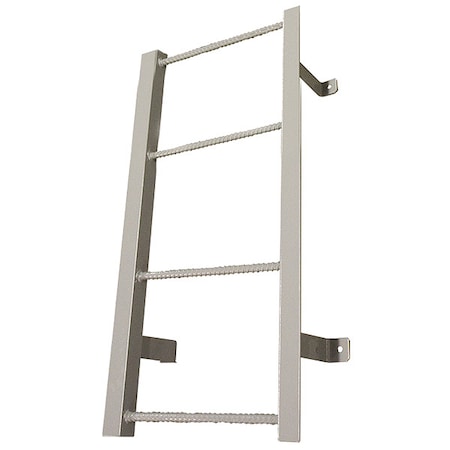 Cotterman 3 ft 8 in Overall H, Fixed Ladder, Steel, 4 Steps, Side Step Exit, Powder Coated Finish F4S C1