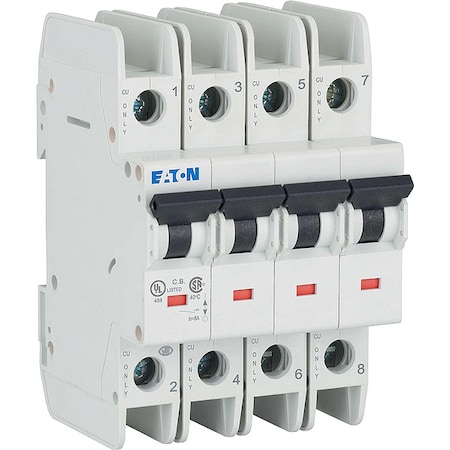 IEC Miniature Circuit Breaker FAZNA Series 3A 4 Pole 277480V AC 10kA at 277480V AC C Curve