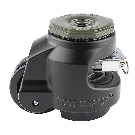 Foot Master Leveling Caster, Alum, Swivel, M12 GDR-80S-BLK-1/2
