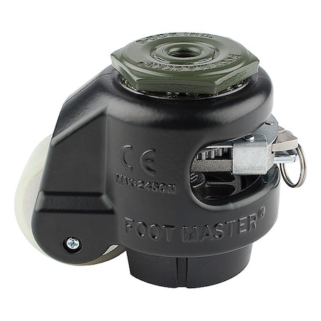 Foot Master Leveling Caster, Alum, Swivel, M12 GDR-60SBLK1/2UW