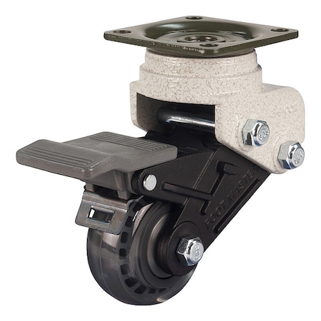 Foot Master Plate Caster, Rigid, Polyurethane, 100mm H GDS-50-BRF-EUS