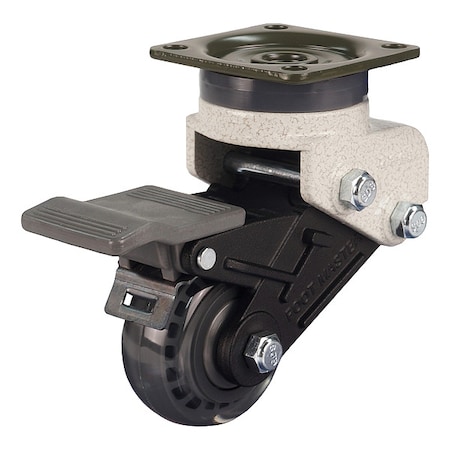 Foot Master Plate Caster, Swivel, Polyurethane, 100mm H GDS-50-BSF-EUS