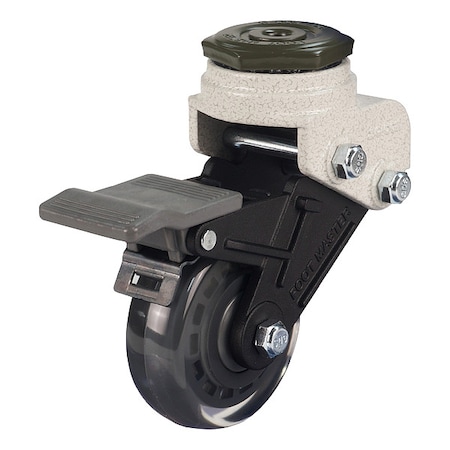 Foot Master Bolt-Hole Caster, 65mm dia, Swivel, PU GDS-65-BSS-EUS