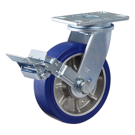 Foot Master Plate Caster, Swivel, Polyurethane, 257mm H GF-200B-SF-MUD