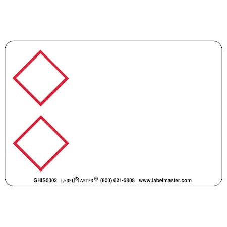 Labelmaster GHS Label, 2 in H, 3 in W, Film, PK500 GHIS0002