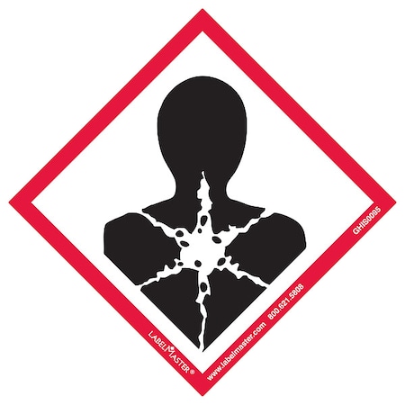 Labelmaster GHS Label, 4 in H, 4 in W, Vinyl, PK50 GHIS0095