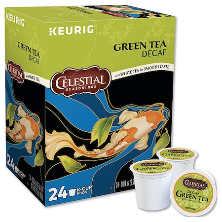 Celestial Seasonings Tea, Decaffeinated Green Tea, Pod, Decaffeinated, Ground, 8.64 oz, 96 PK 14737