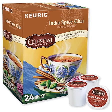 Celestial Seasonings Tea, India Spice Chai, Pod, Caffeinated, Ground, 12.48 oz, 96 PK 14738