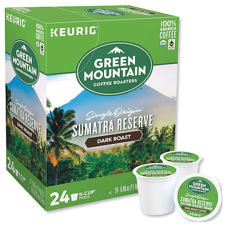 Green Mountain Coffee Coffee, Organic Sumatran Extra Bold, Pod, Caffeinated, Ground, 2.4 lb, 96 PK 4060