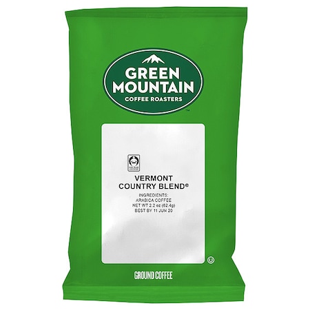 Green Mountain Coffee Coffee, Vermont Country Blend, Fraction Pack, Caffeinated, Ground, 13.75 lb, 100 PK 4162