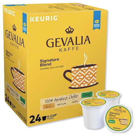 Gevalia Coffee, Signature Blend, Pod, Caffeinated, Ground, 8.3 oz, 24 PK 5305