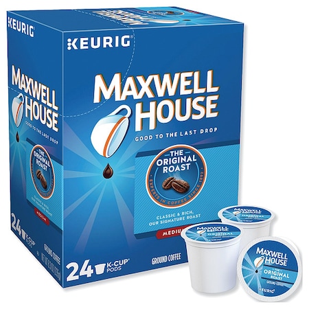 Maxwell House Coffee, Original Roast, Pod, Caffeinated, Ground, 8.3 oz, 24 PK 5469