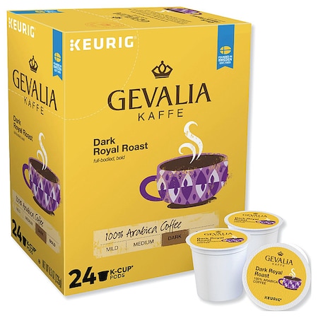 Gevalia Coffee, Dark Royal, Pod, Caffeinated, Ground, 8.3 oz, 24 PK 5470