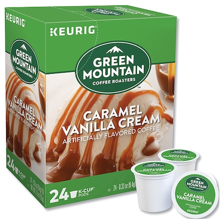 Green Mountain Coffee Coffee, Caramel Vanilla Cream, Pod, Caffeinated, Ground, 1.98 lb, 96 PK 6700