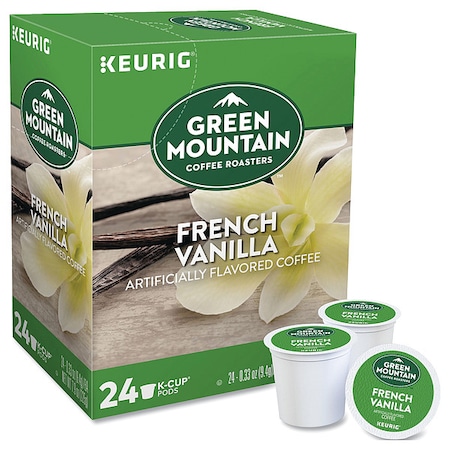 Green Mountain Coffee Coffee, French Vanilla, Pod, Caffeinated, Ground, 7.92 oz, 24 PK 6732