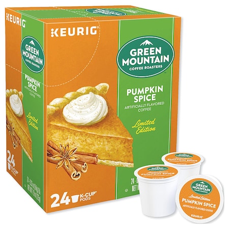 Green Mountain Coffee Coffee, Pumpkin Spice, Pod, Caffeinated, Ground, 7.92 oz, 24 PK 6758