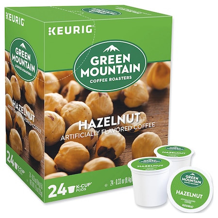 Green Mountain Coffee Coffee, Hazelnut, Pod, Caffeinated, Ground, 7.92 oz, 24 PK 6792