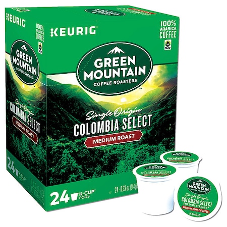 Green Mountain Coffee Coffee, Single Origin Colombian Select, Pod, Caffeinated, Ground, 7.92 oz, 24 PK 6003