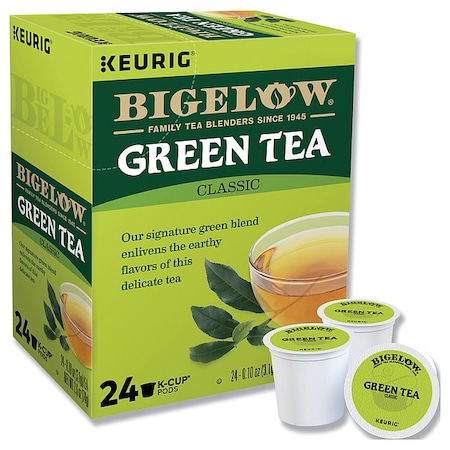 Bigelow Tea, Green Tea, Pod, Caffeinated, Ground, 9.6 oz, 96 PK 6085CT