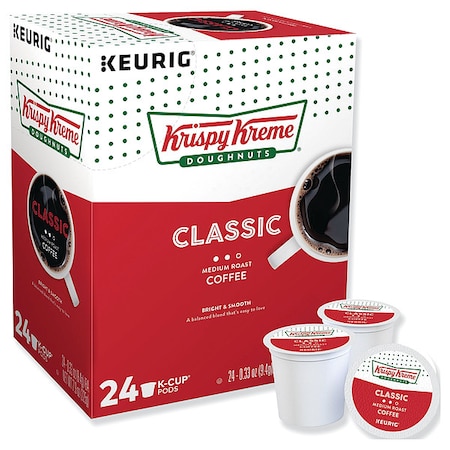 Krispy Kreme Doughnuts Coffee, Classic, Pod, Caffeinated, Ground, 7.92 oz, 24 PK 6110