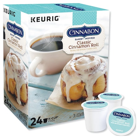 Cinnabon Coffee, Cinnamon Roll, Pod, Caffeinated, Ground, 7.92 oz, 24 PK 6305