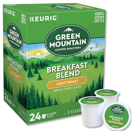 Green Mountain Coffee Coffee, Breakfast Blend, Pod, Caffeinated, Ground, 1.86 lb, 96 PK 6520